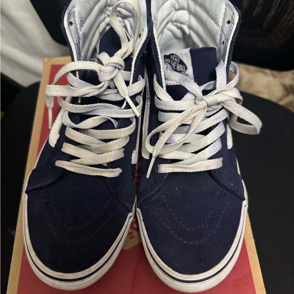Vans Unisex Navy and White High-Tops